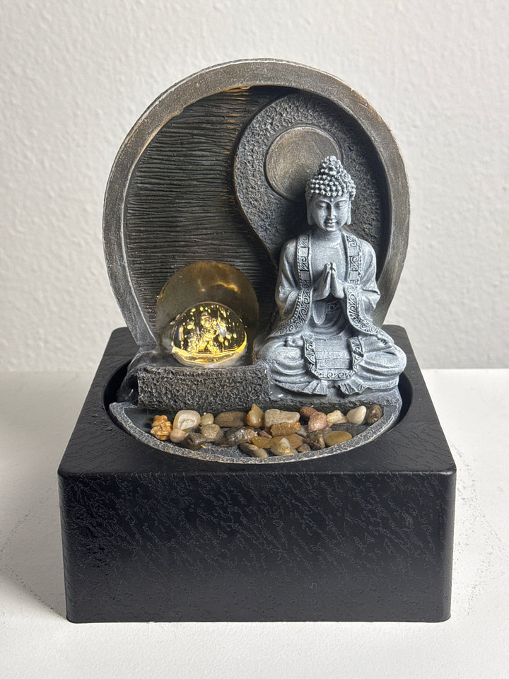 Fuente Interior de Buda Meditando – Zen con Luz y Agua