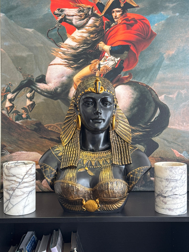 Busto de Cleopatra, Reina de Egipto (Negro y Dorado)