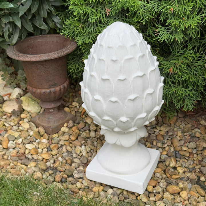 Esculturas de alcachofa grandes para jardín (Par de adornos finial)