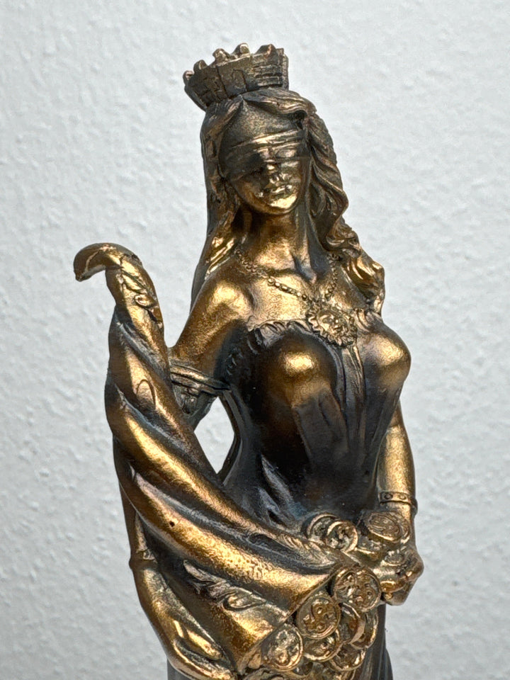 Escultura de Fortuna – Diosa de la Suerte y la Riqueza (Pequeña, Acabado Latón Oscuro)