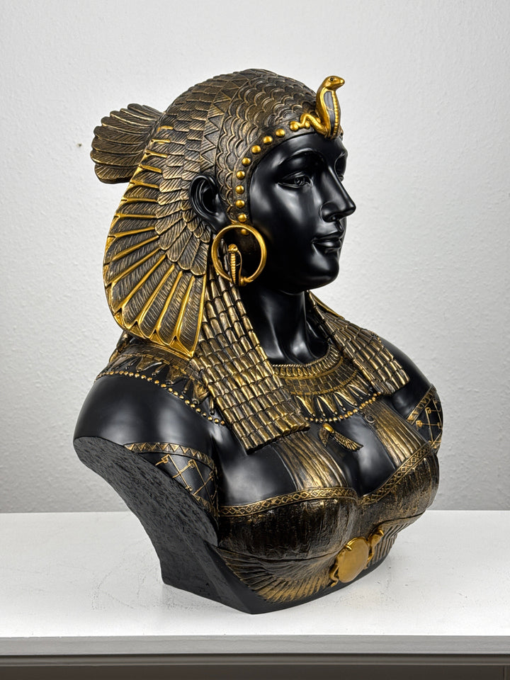 Busto de Cleopatra, Reina de Egipto (Negro y Dorado)