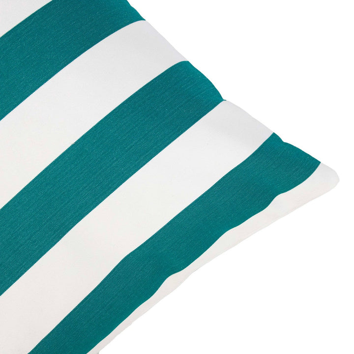 Cojín Exterior Verde Petróleo con Rayas Verticales (Estilo Club)