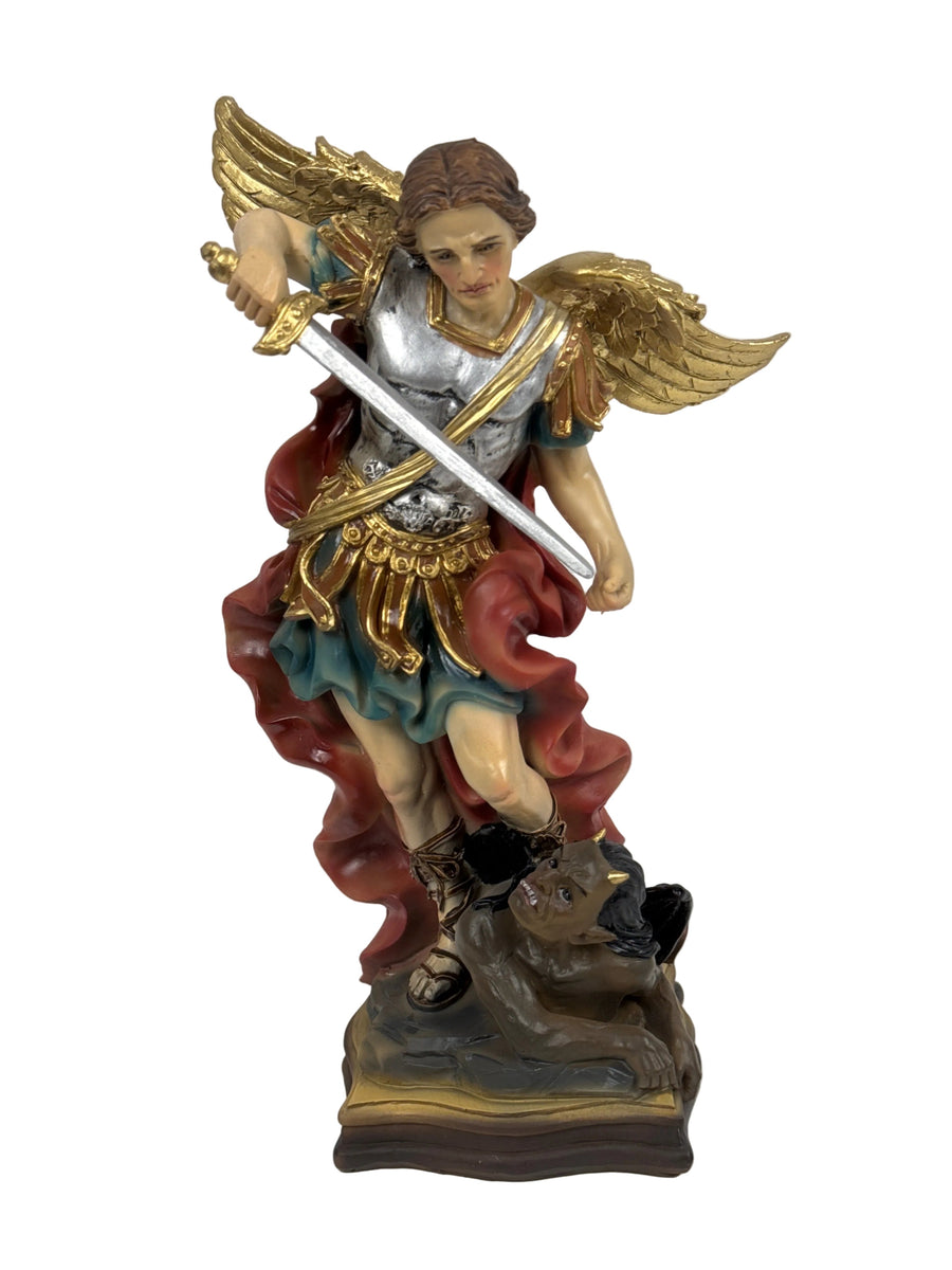 Escultura San Miguel Arcángel (Estatua Pintada a Mano)