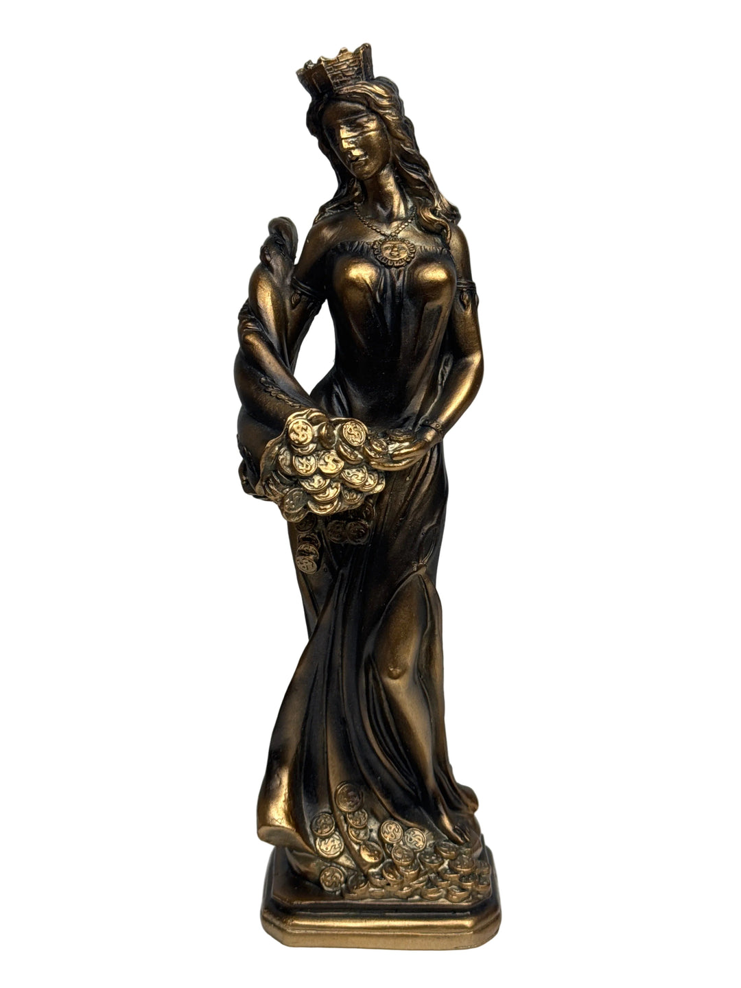 Escultura de Fortuna – Diosa de la Suerte y la Riqueza (Acabado Latón Oscuro)