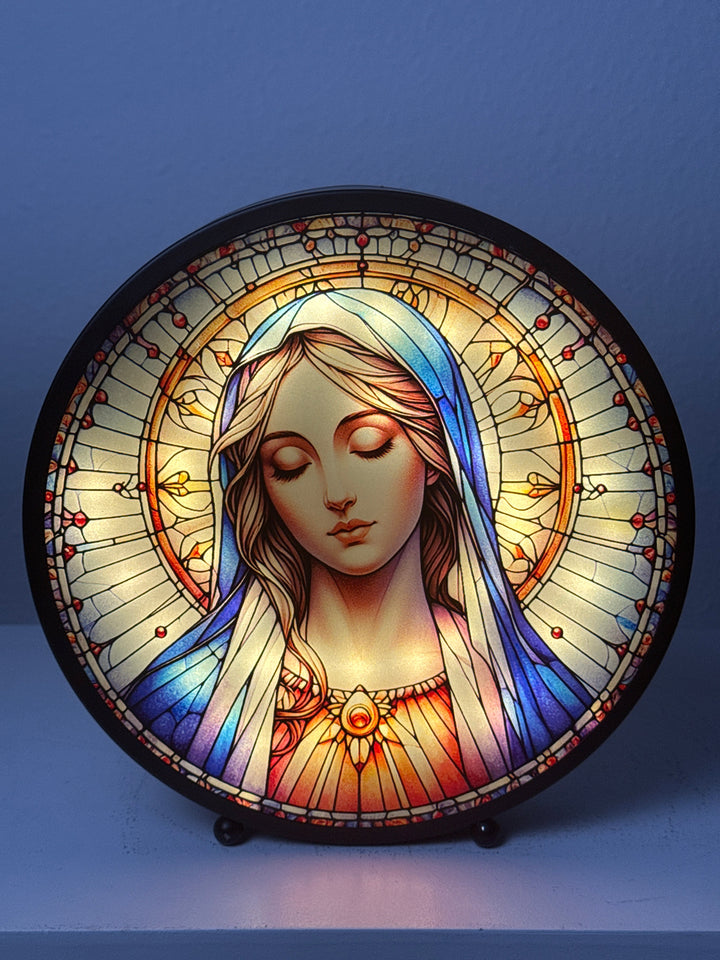 Escultura Virgen María Luminosa – Panel Luminoso para Oración