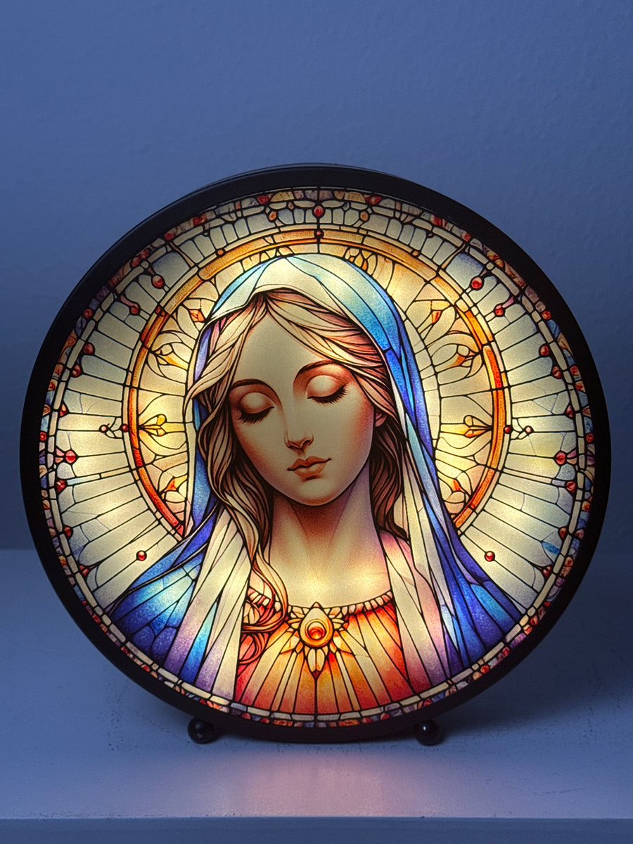 Escultura Virgen María Luminosa – Panel Luminoso para Oración