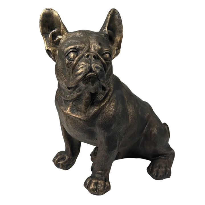 Estatua de Bulldog Sentado (Acabado en Bronce)