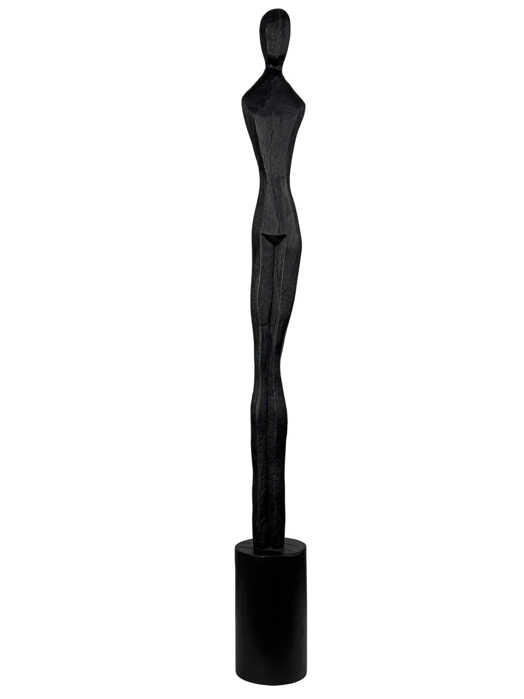 Escultura Femenina Minimalista en Negro – Figura Abstracta Estilizada