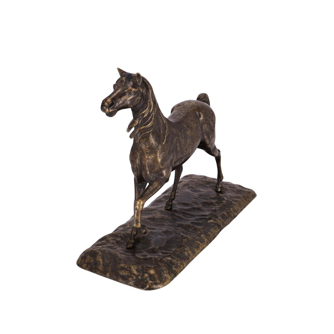 Gran escultura de caballo (latón envejecido)