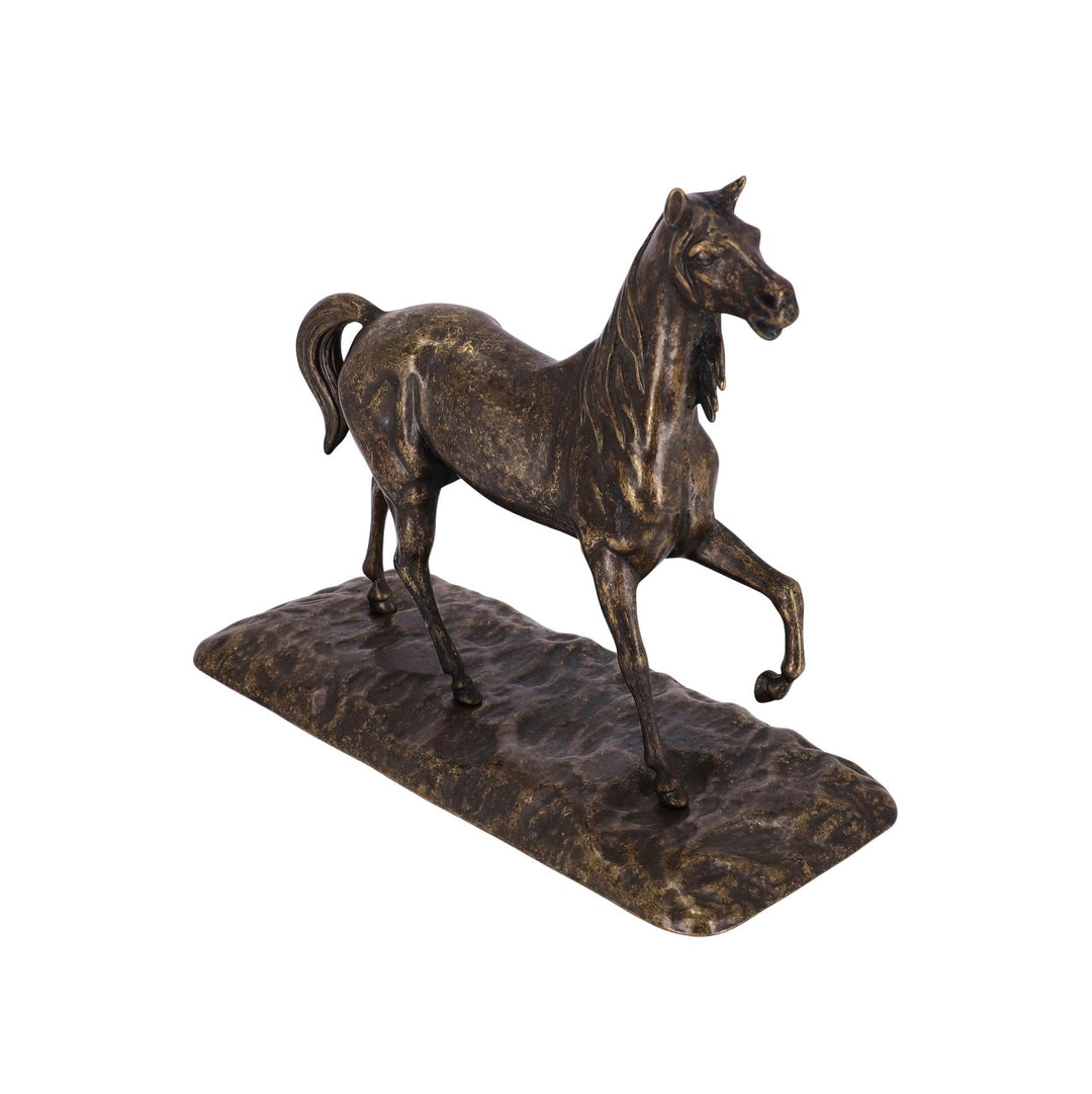 Gran escultura de caballo (latón envejecido)