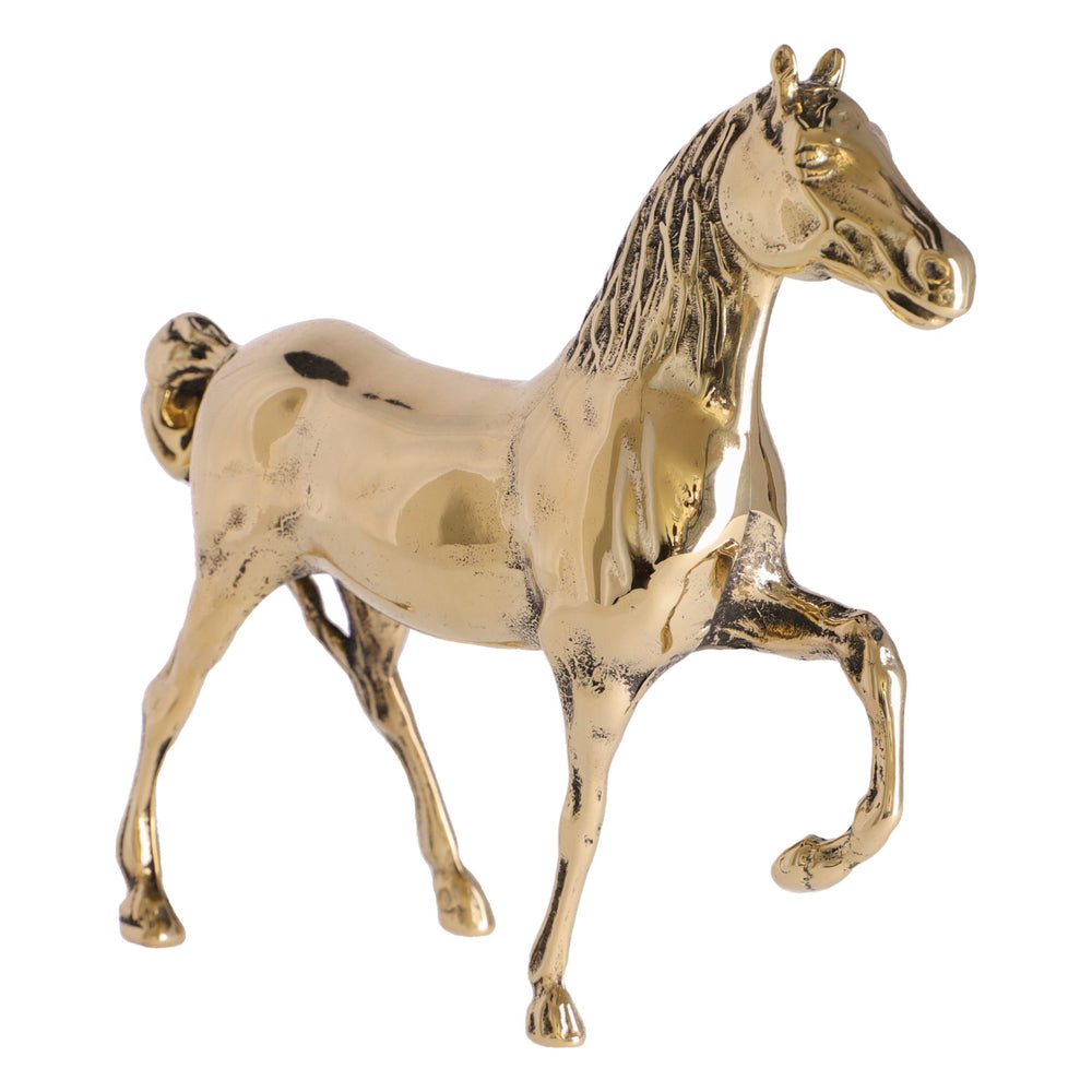 Escultura de caballo (latón pulido)