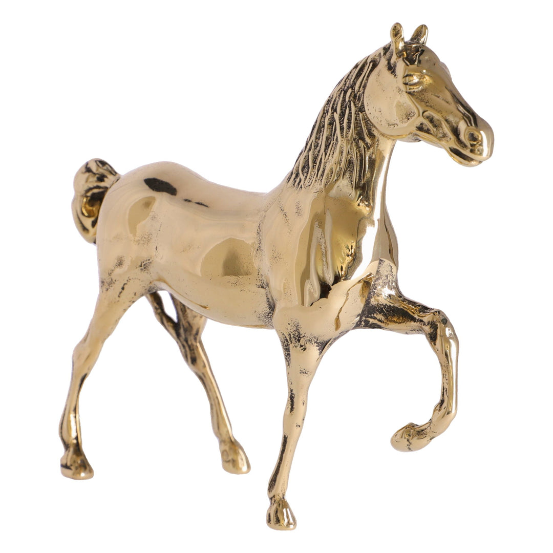 Escultura de caballo (latón pulido)