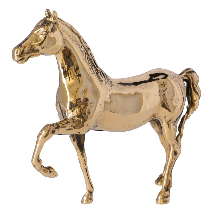 Escultura de caballo (latón pulido)