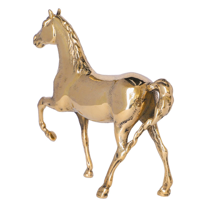 Escultura de caballo (latón pulido)