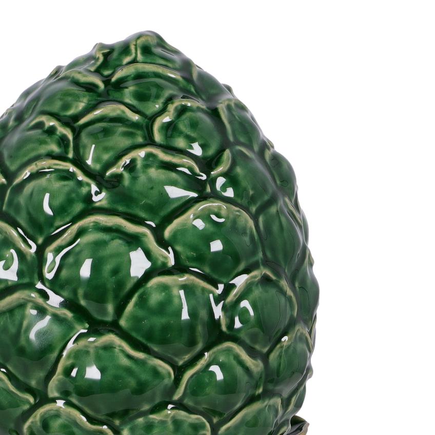 Piña decorativa de cerámica verde