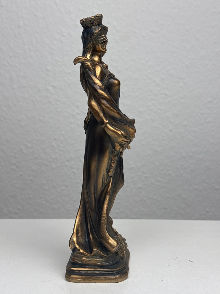 Escultura de Fortuna – Diosa de la Suerte y la Riqueza (Pequeña, Acabado Latón Oscuro)