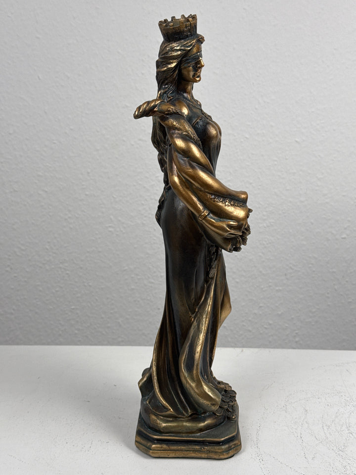 Estatua de la Dama Fortuna – Diosa Griega de la Suerte (Acabado Latón Oscuro)