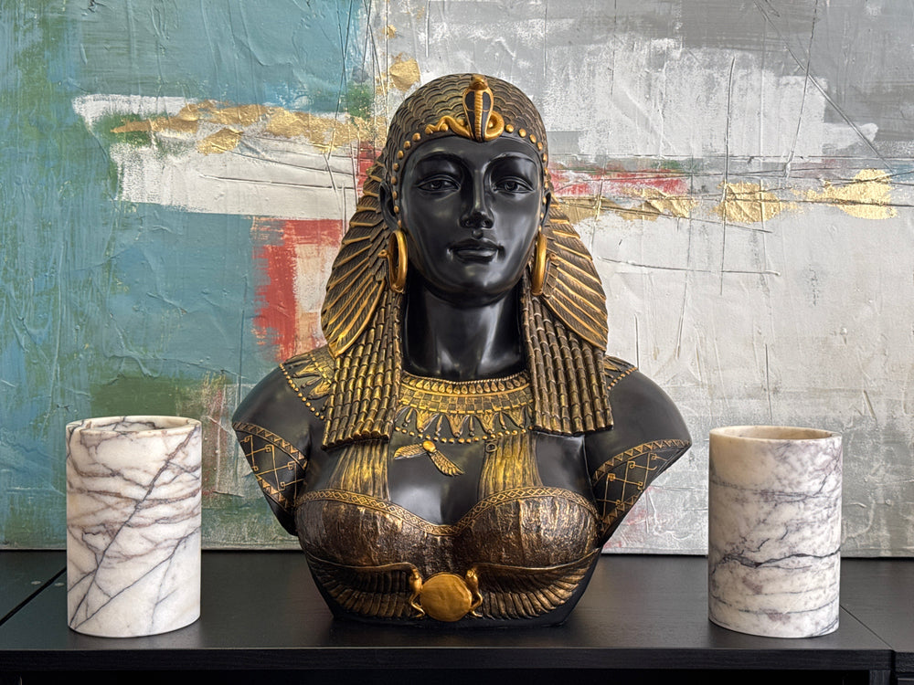 Busto de Cleopatra, Reina de Egipto (Negro y Dorado)