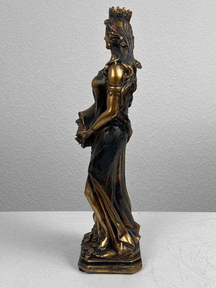 Estatua de la Dama Fortuna – Diosa Griega de la Suerte (Acabado Latón Oscuro)