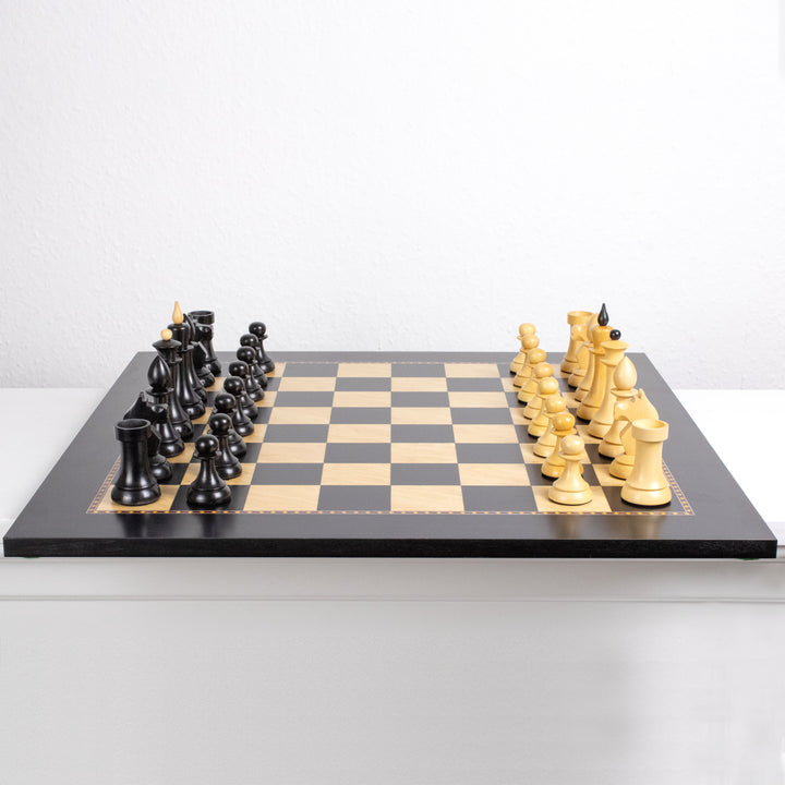 Set de Ajedrez de Madera de Torneo – Diseño Gambito de Dama – Caja de Lujo Incluida