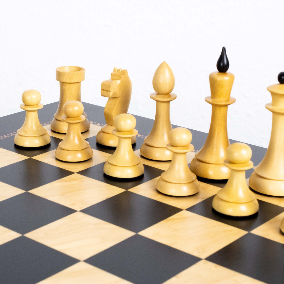 Set de Ajedrez de Madera de Torneo – Diseño Gambito de Dama – Caja de Lujo Incluida