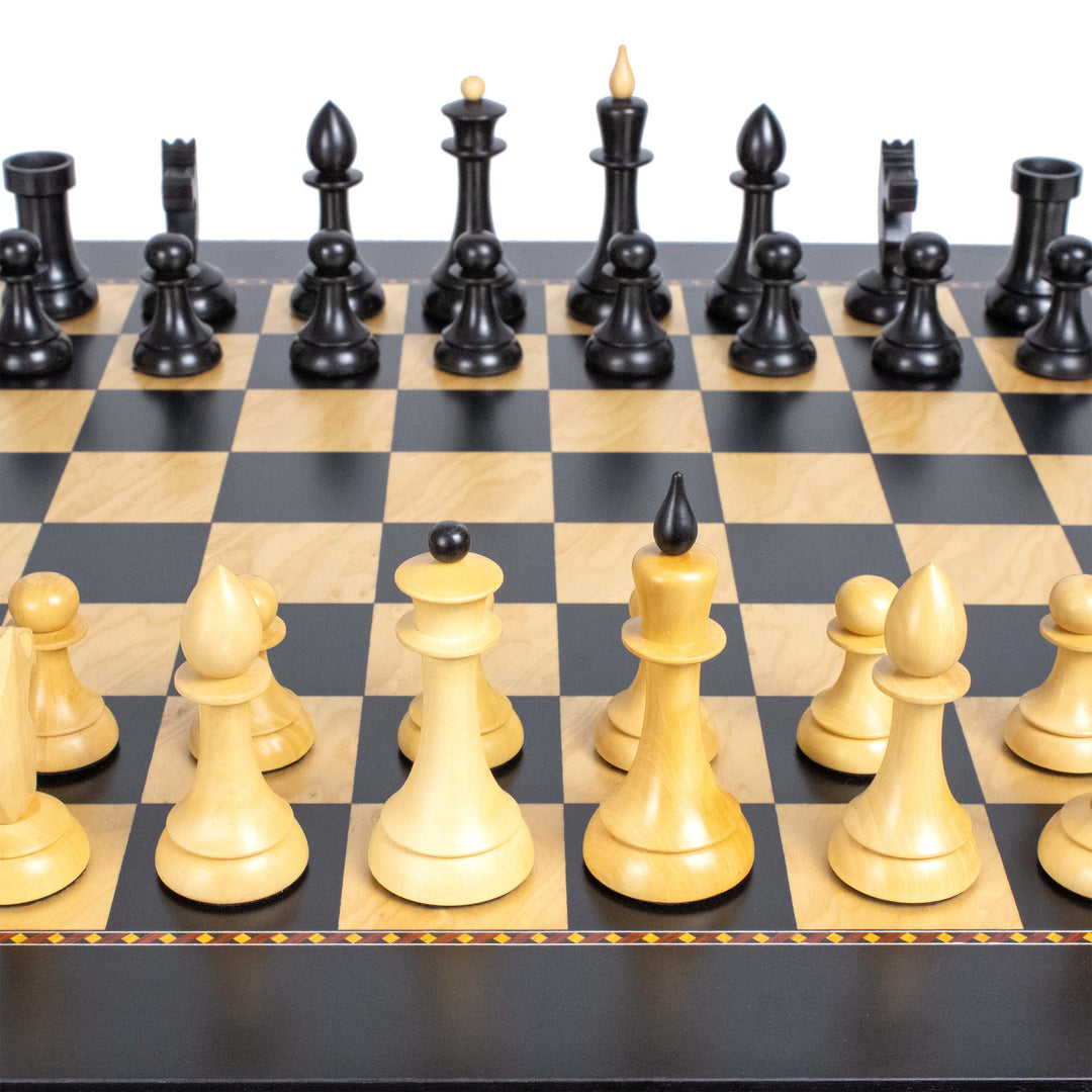 Set de Ajedrez de Madera de Torneo – Diseño Gambito de Dama – Caja de Lujo Incluida