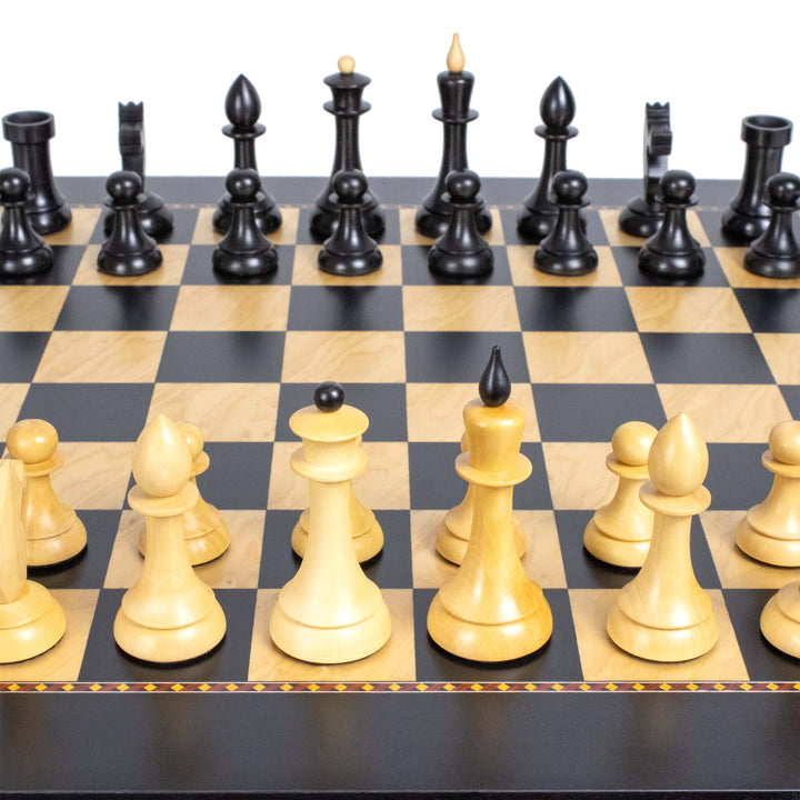 Set de Ajedrez de Madera de Torneo – Diseño Gambito de Dama – Caja de Lujo Incluida