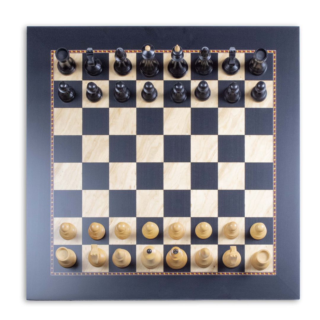 Set de Ajedrez de Madera de Torneo – Diseño Gambito de Dama – Caja de Lujo Incluida