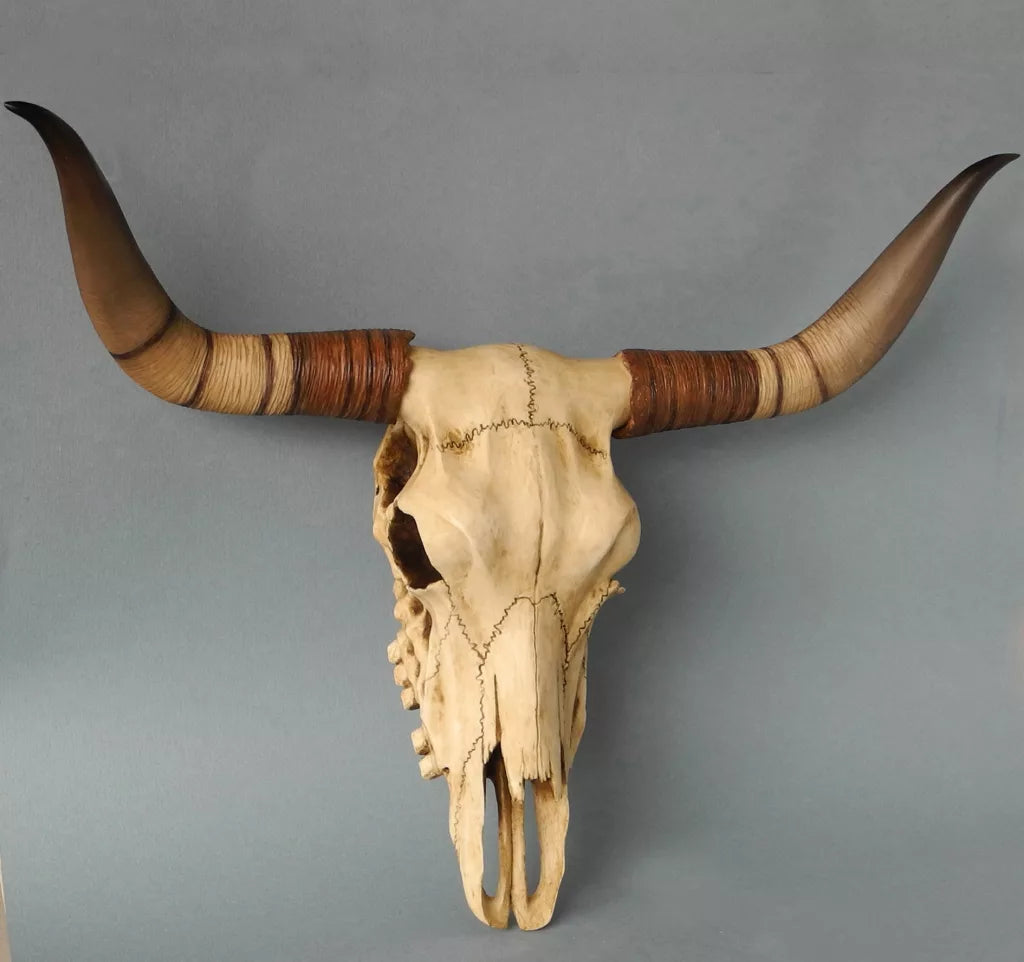 Escultura de Cráneo de Búfalo para Pared (Estatua de Resina)