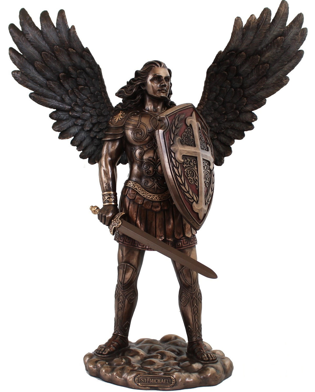 Escultura de San Miguel Arcángel – Defensor del Cielo (Grande, Estatua de Bronce en Frío)
