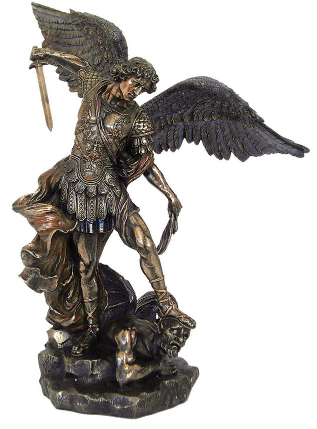 Estatua de San Miguel (Grande, Escultura de Bronce en Frío)