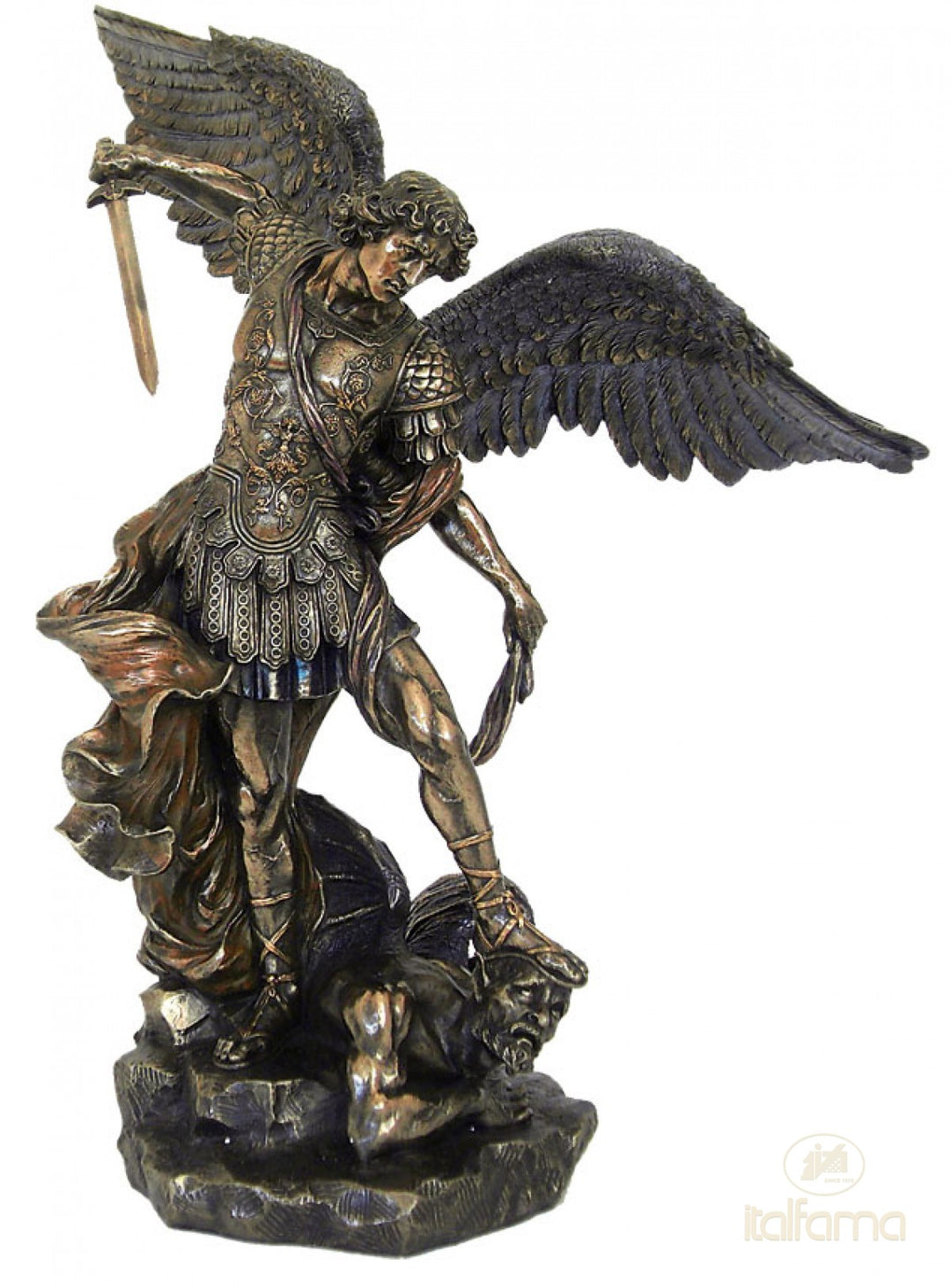 Estatua de San Miguel (Grande, Escultura de Bronce en Frío)