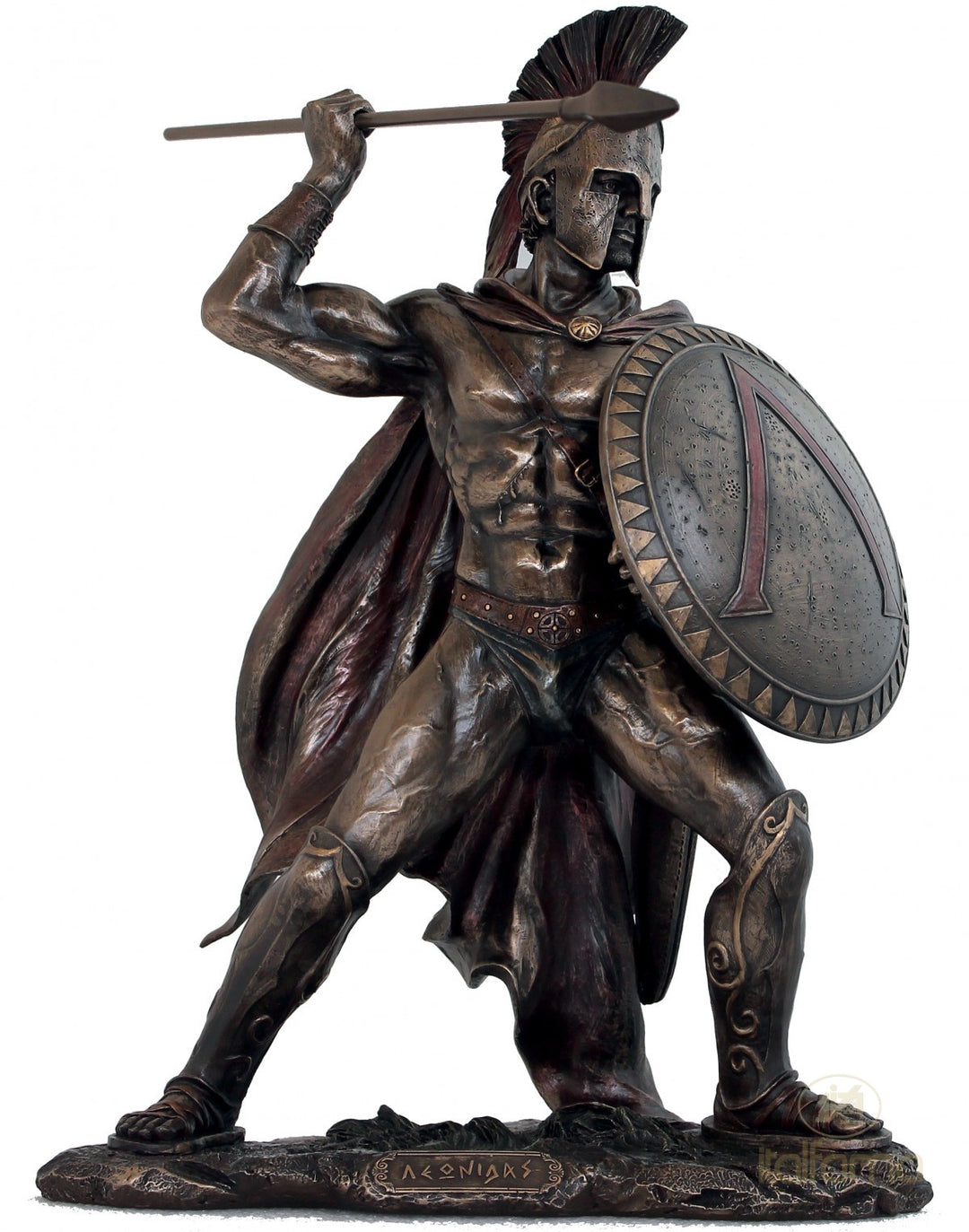 Escultura de Leónidas Guerrero Griego – Héroe de las Termópilas (Grande, Estatua de Bronce en Frío)