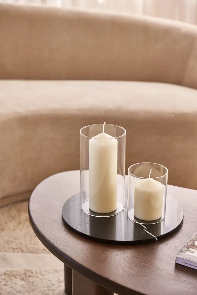 Bandeja Redonda De Mármol (Negro)