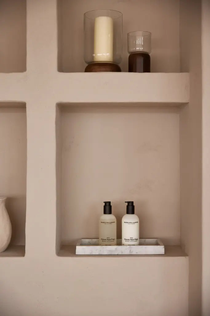 Bandeja Rectangular De Mármol Con Bordes (Blanco)