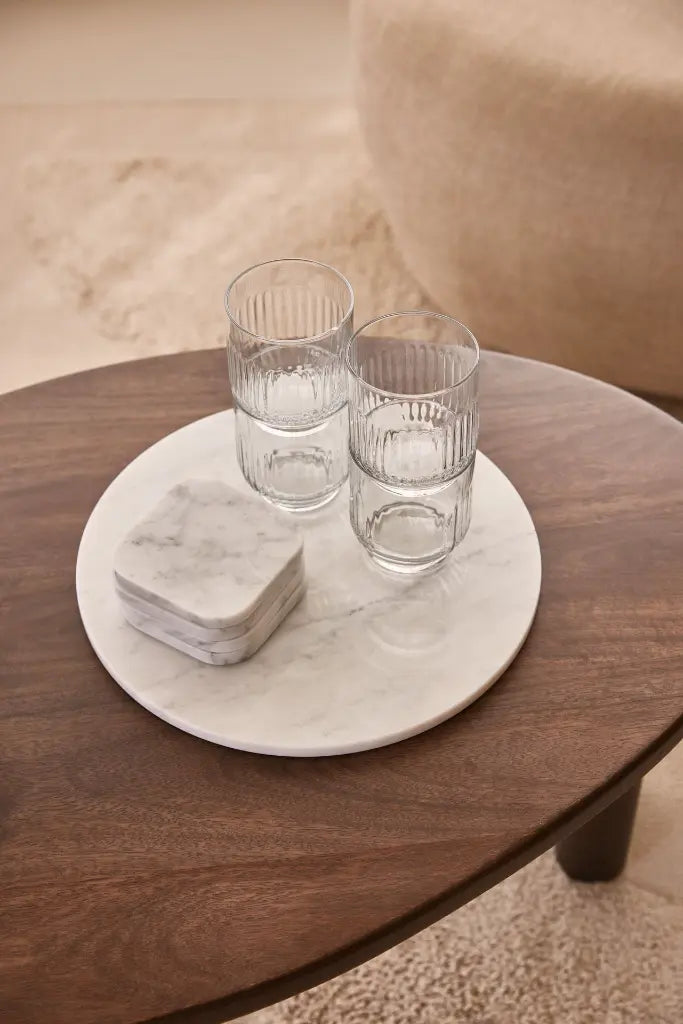 Posavasos De Mármol Blanco (4 Piezas)