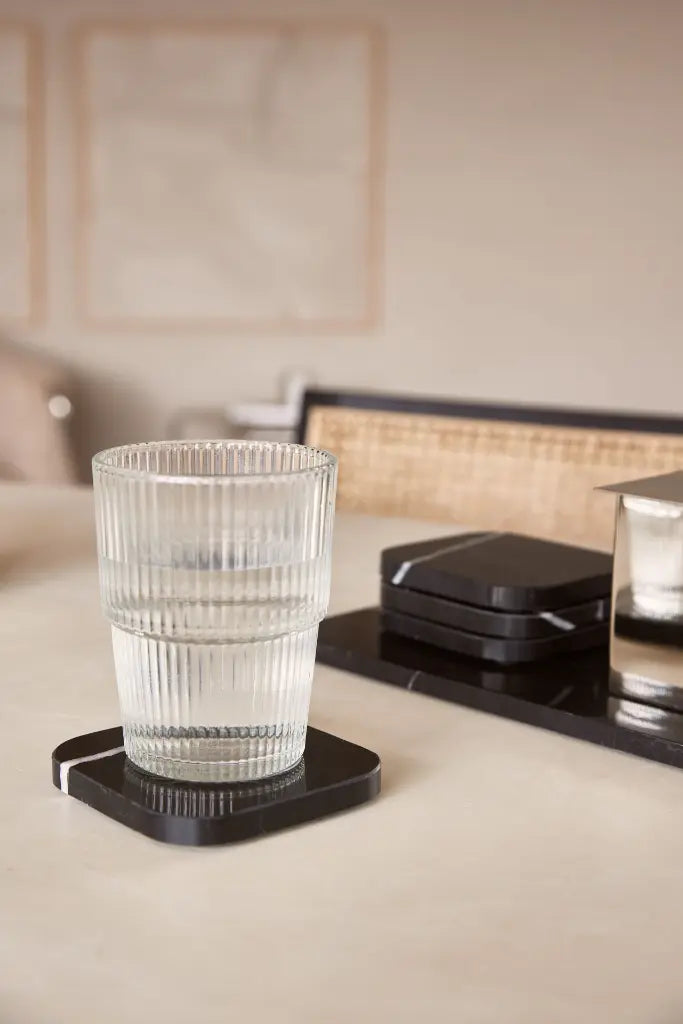 Posavasos De Mármol Negro (4 Piezas)