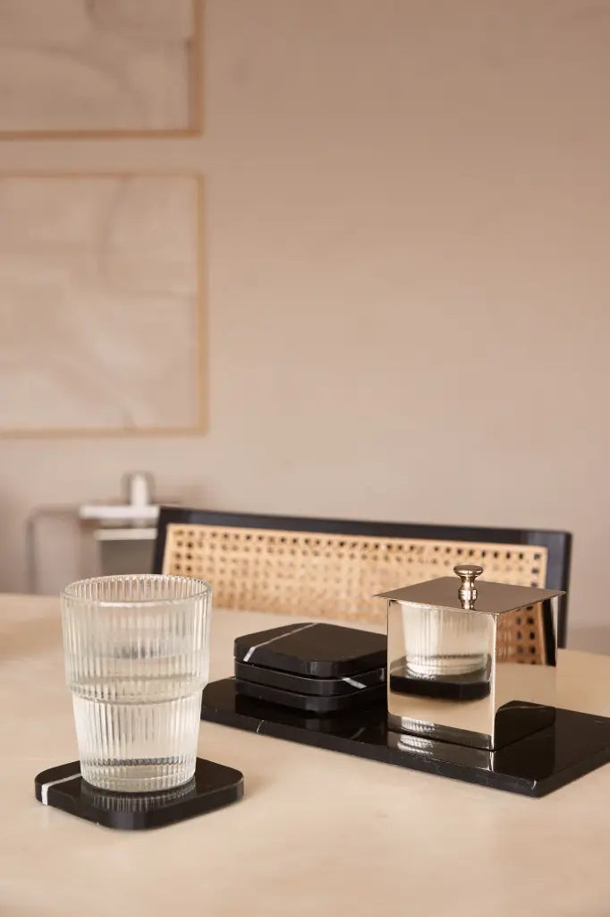 Posavasos De Mármol Negro (4 Piezas)