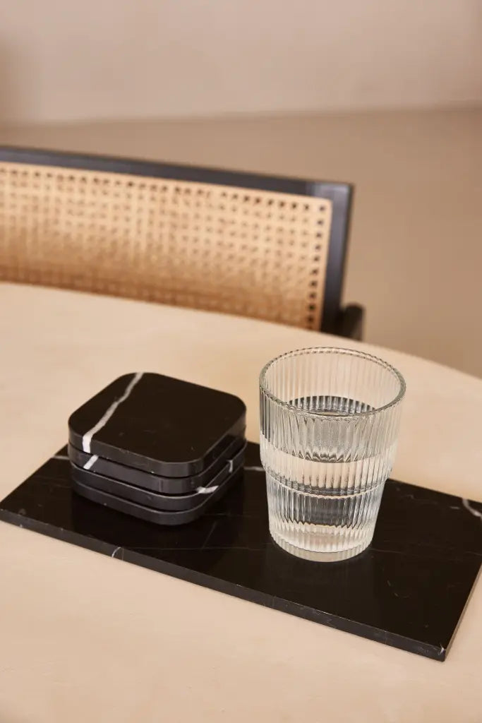 Posavasos De Mármol Negro (4 Piezas)