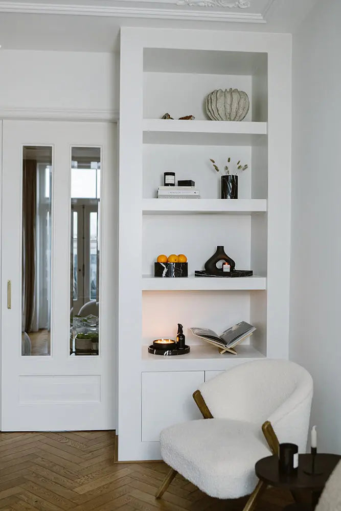 Jarrón De Mármol Negro / Enfriador De Botellas