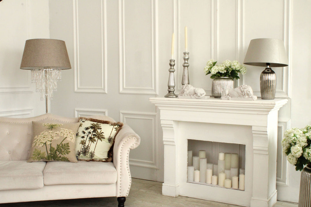 Cojín de terciopelo con palmas