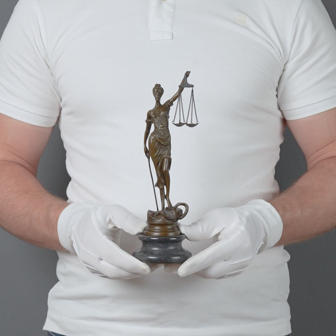 Estatua de la dama de la justicia en bronce (escultura de bronce fundido en caliente)