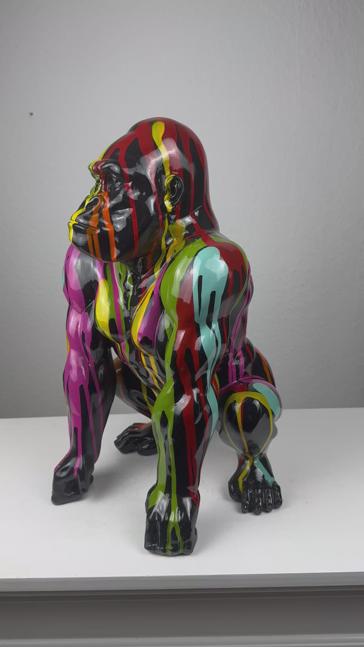Estatua de Gorila Pop Art (Arte Moderno con Salpicaduras)