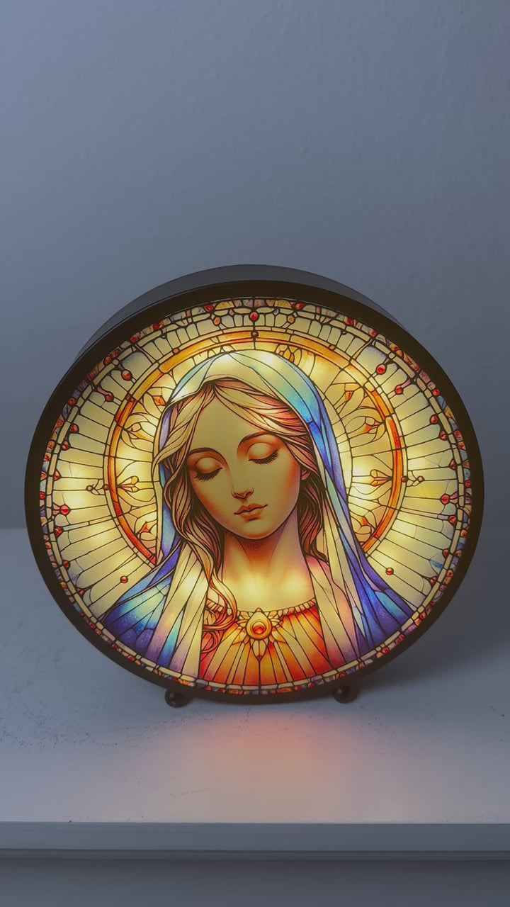 Escultura Virgen María Luminosa – Panel Luminoso para Oración