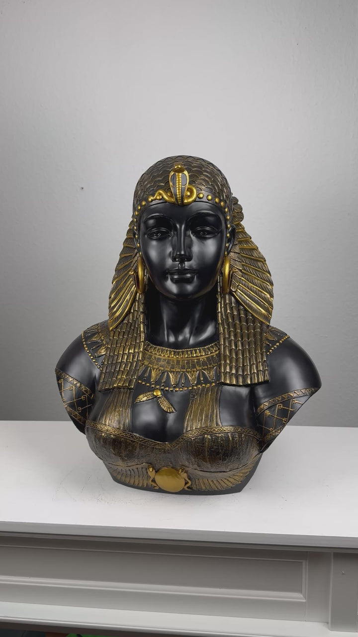 Busto de Cleopatra, Reina de Egipto (Negro y Dorado)