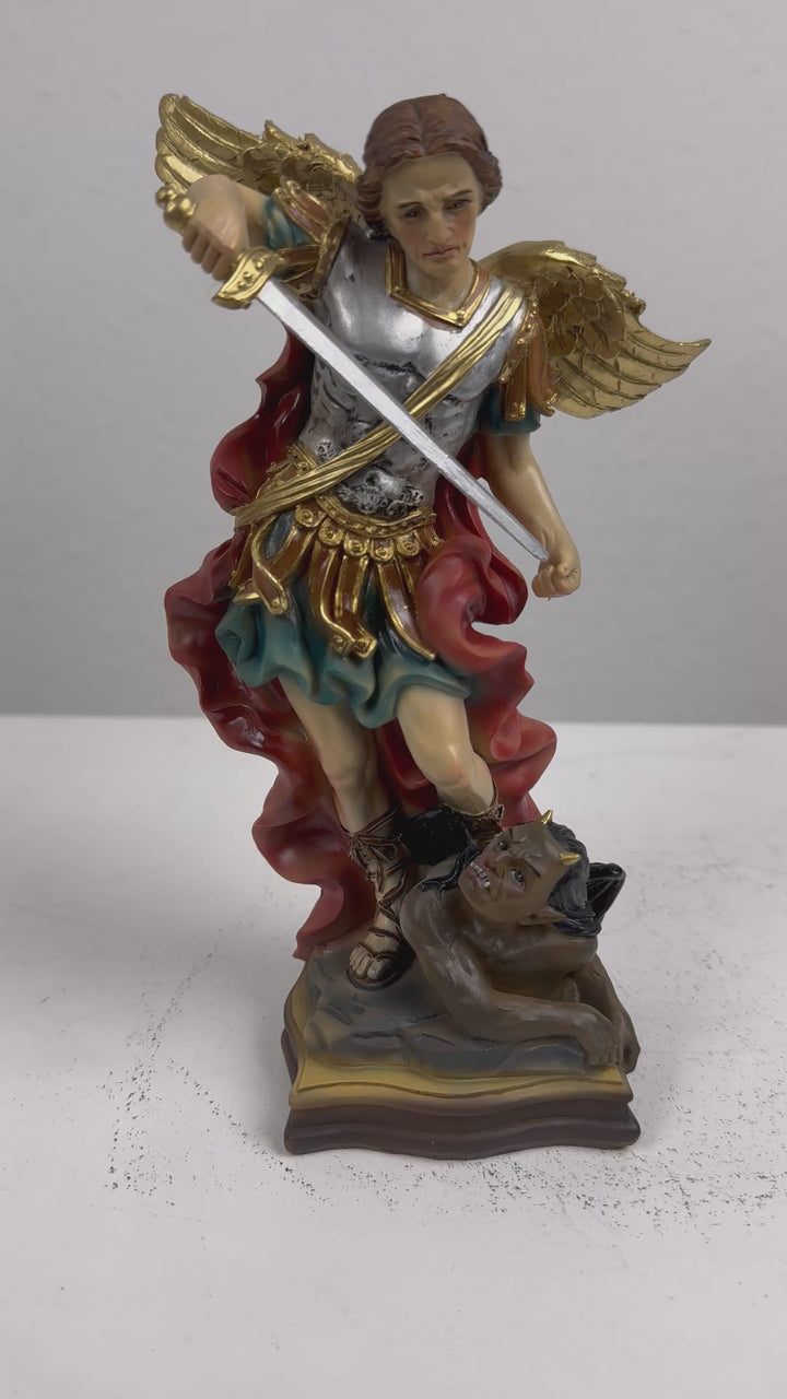 Escultura San Miguel Arcángel (Estatua Pintada a Mano)