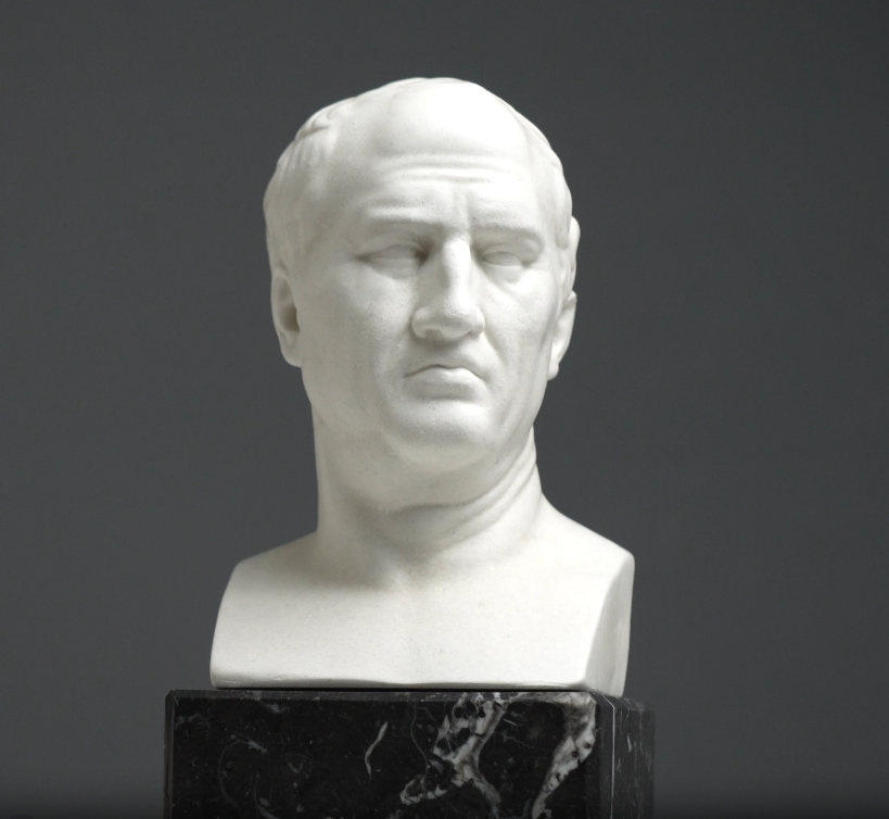 Busto de Cicerón sujetalibros con base de mármol negro